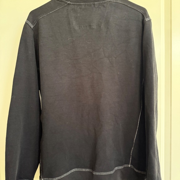 Tommy Bahama Charcoal Zip-Up Sweater with Pink Accent - Picture 3 of 3